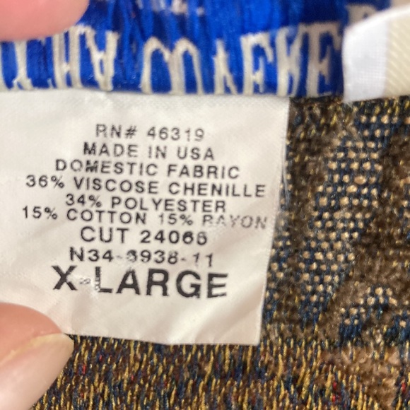 Vintage Gotcha Covered Women’s XL Tapestry Blazer Jacket Neutral Brown 90s - Picture 5 of 9